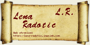 Lena Radotić vizit kartica